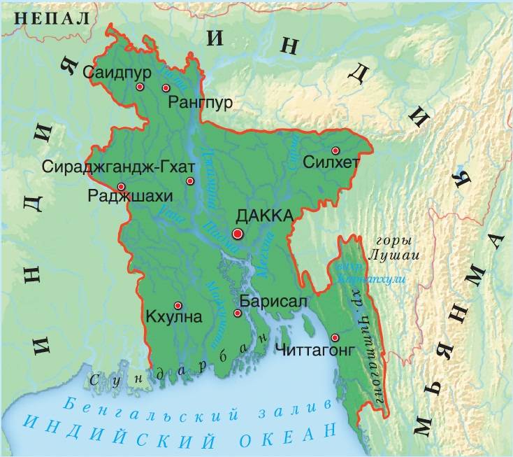 карта Бангладеша
