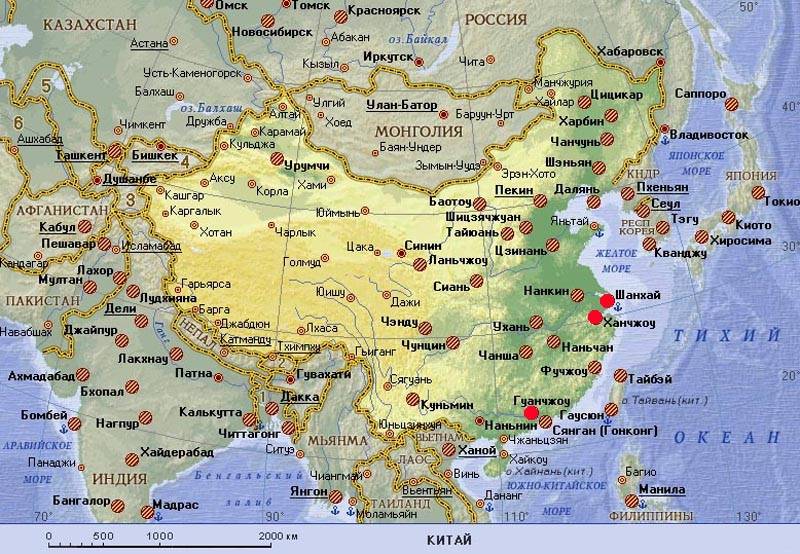 карта Китая 