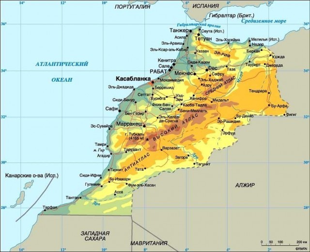 Марокко карта